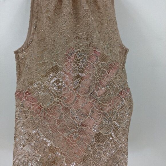J. Crew Lace Metallic Beige Halter Top XXS - Picture 3 of 8